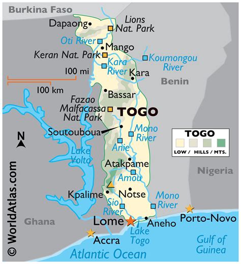 togo map africa